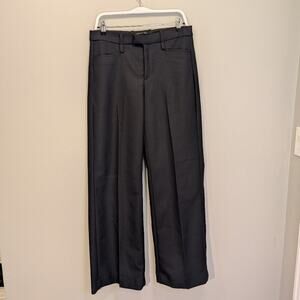 Banana Republic Womens Wide Leg Trouser Classic Black Pockets Pleat - Size 8